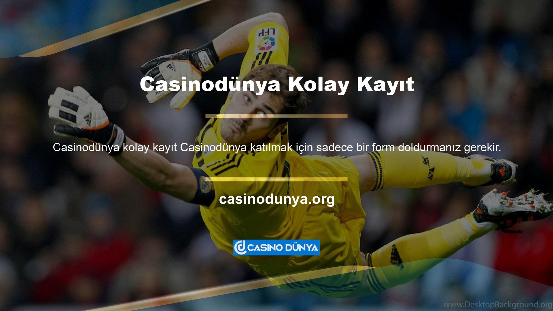 Casinodünya web sitesini ziyaret ettikten sonra, bahis sayfasının sağ üst köşesinde oluşturulan giriş düğmesini tıklayarak üyelik sürecinizi başarıyla tamamlayabilirsiniz