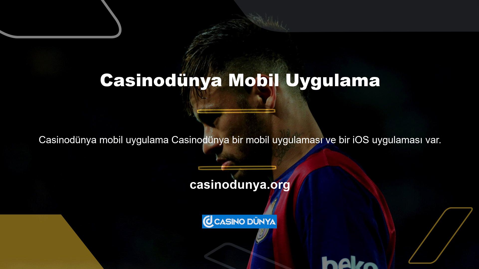 Ayrıca Casinodünya iOS uygulamasında canlı olarak bahse girebilirsiniz